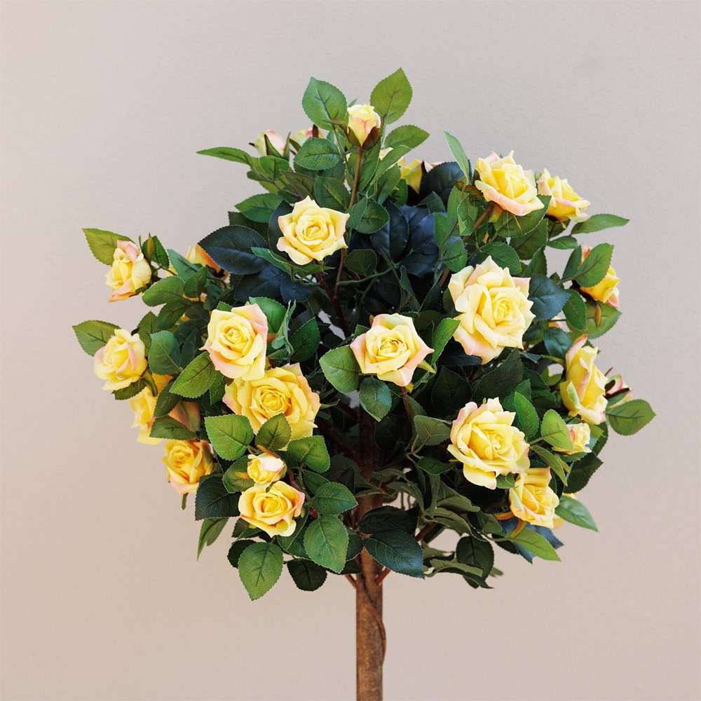Regent's Roses Sunshine Yellow Artificial Plant 120cm