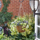 Artificial Hanging Basket Lilac Bloom Plant 30cm