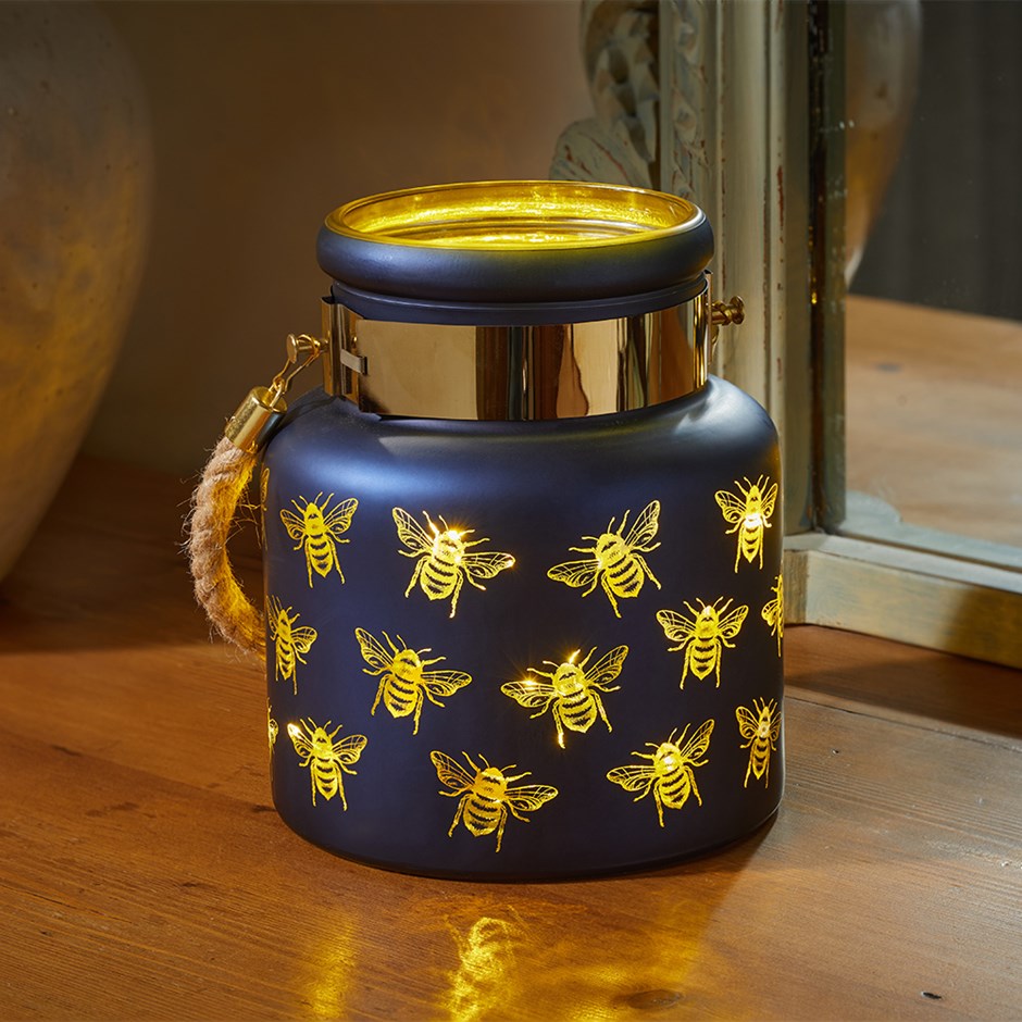 Solar Light Bee Lantern Sapphire Finish by Smart Garden