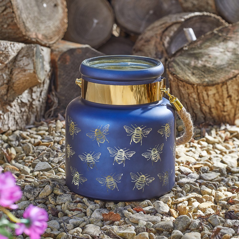 Solar Light Bee Lantern Sapphire Finish by Smart Garden