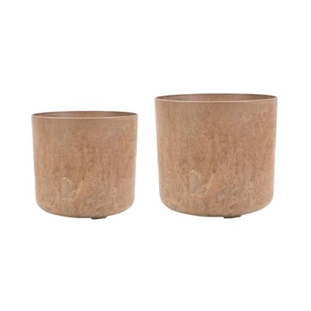 Celine Set of Two Recycled Artificial Stone Oak Planters | H15cms & H18cms