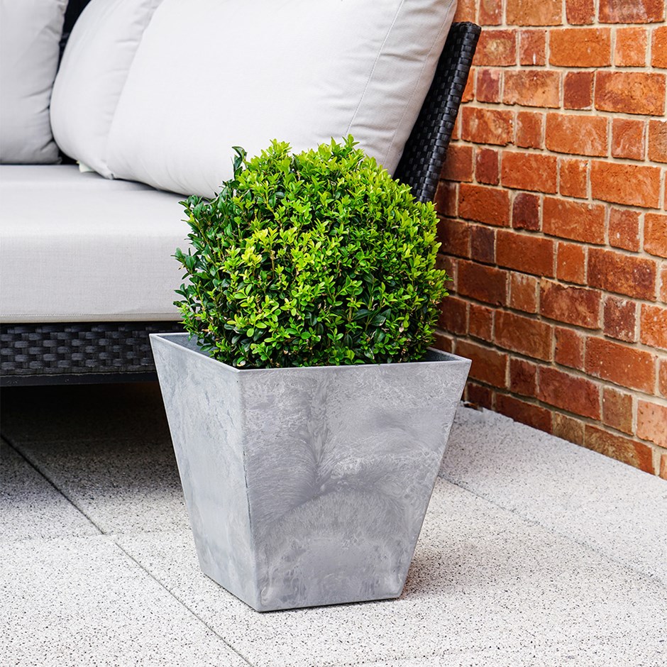 Ella Grey Recycled Stone Square Pot