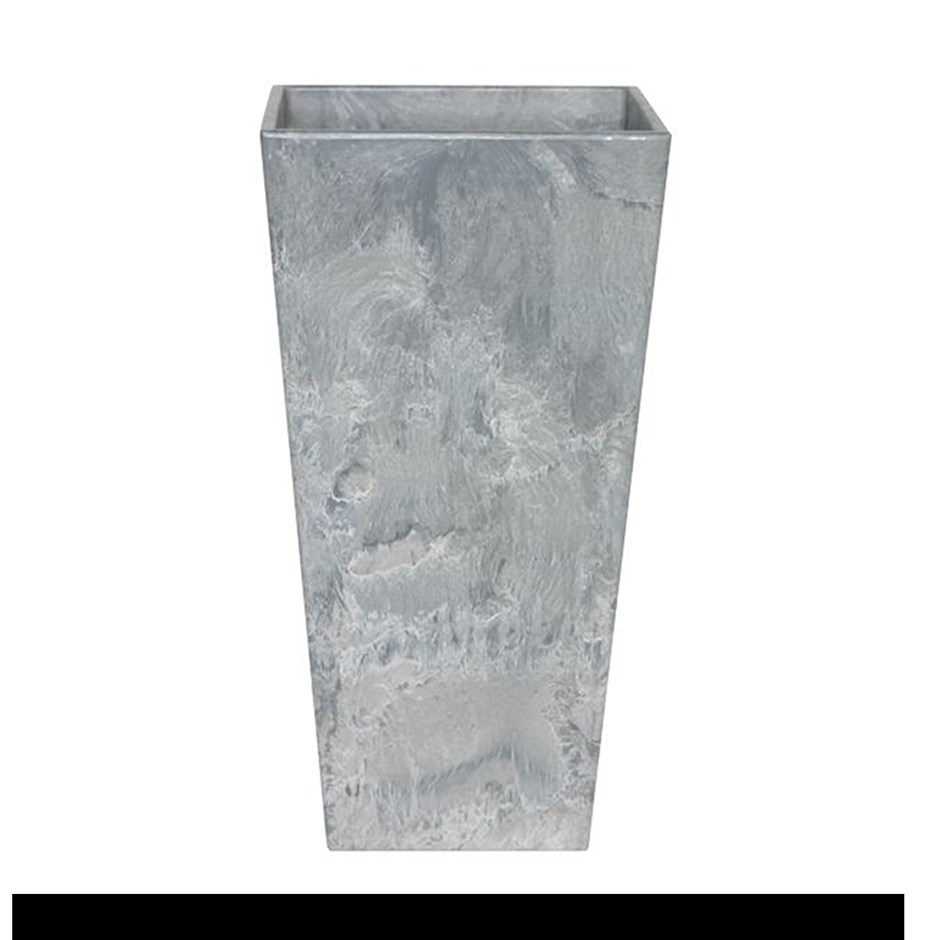 Ella Grey Recycled Stone Tall Square Pot