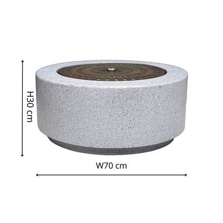 Solis Large Water Feature with Light Display in Terrazzo & Brass | H30cms