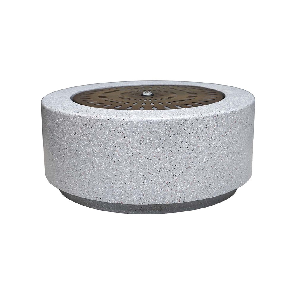 Solis Large Water Feature with Light Display in Terrazzo & Brass | H30cms