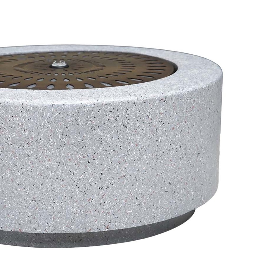 Solis Large Water Feature with Light Display in Terrazzo & Brass | H30cms