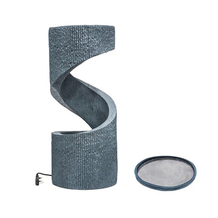 Spiral Cement Water Feature With LED Lights