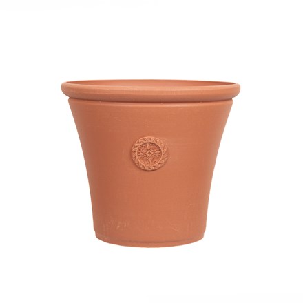 Pair Of Chatsworth Round Plastic Planters | Terracotta