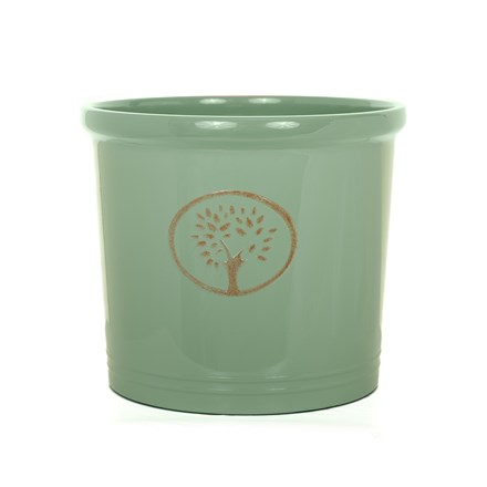 Pair Of Cotswold Cylinder Plastic Planters | Green | H32cms