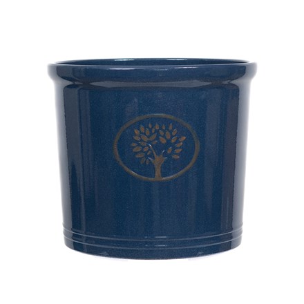 Pair Of Cotswold Cylinder Plastic Planters | Blue | H32cms