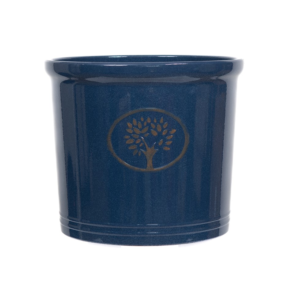 Cotswold Blue Round Cylinder Planter