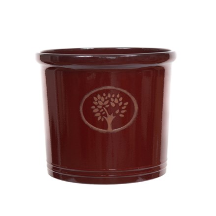 Pair Of Cotswold Cylinder Plastic Planters | Red | H32cms