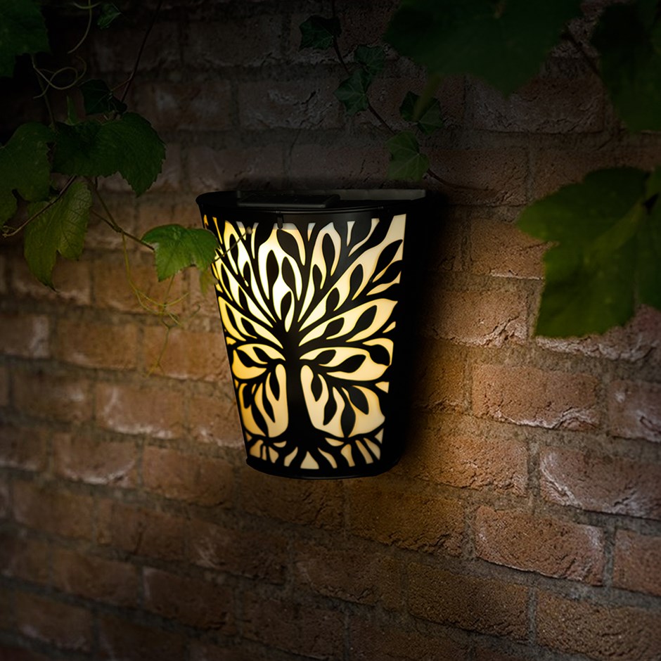 Tree Of Life Solar Wall Pot Light (Set of 2)