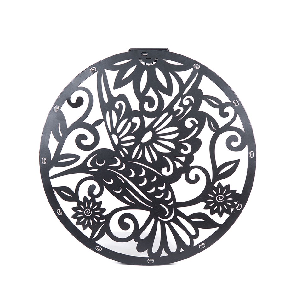 Pair Of Solar Wall Art Decor | Hummingbird Design | H40cms x W40cms