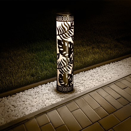 Pair Of Solar Stake Lights | Palm Leaves Design | H90cms x W52cms