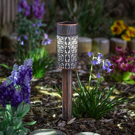 Pack of 4 Bronze Glow Stake Solar Lights by Smart Garden