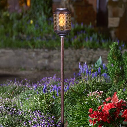 Pack 2 Tunis CoolFlame Metal Torch Solar Lights by Smart Garden