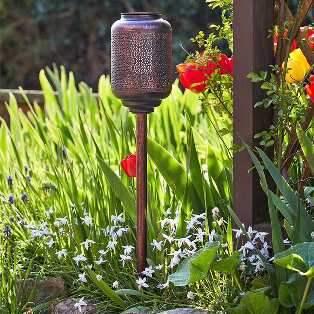 Pack 2 Tunis CoolFlame Metal Torch Solar Lights by Smart Garden