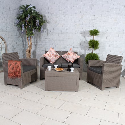 Faro Grey Garden Conversation Set | 4 Seater | Polypropylene
