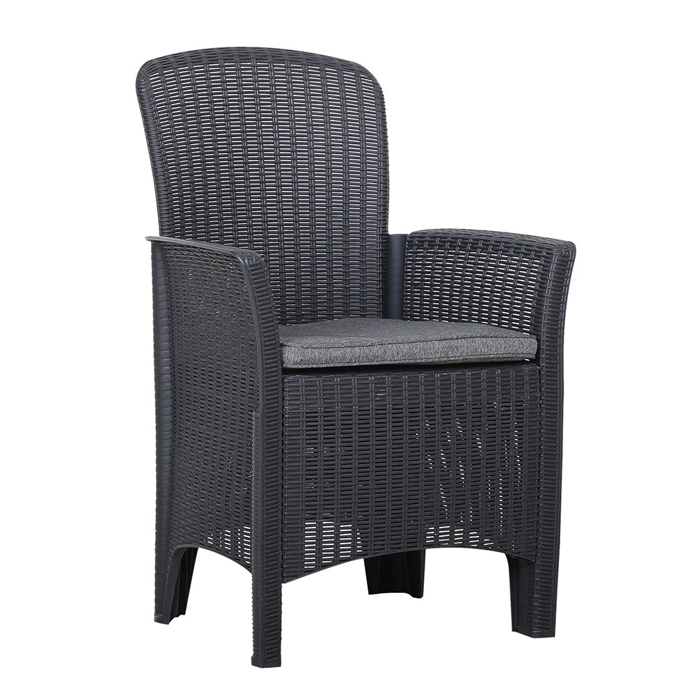 Faro Black Relax Garden Bistro Set | 2 Seater | Polypropylene