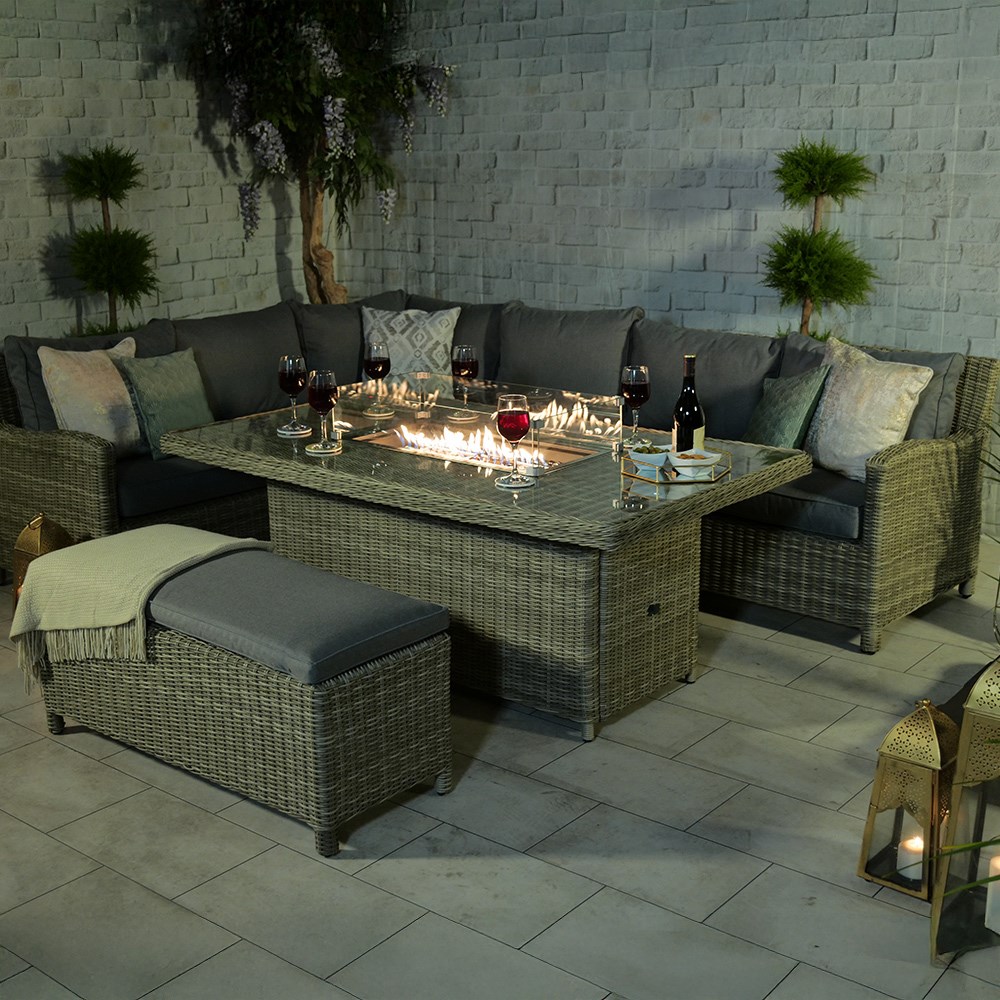 Wentworth Garden Deluxe Modular Corner Dining Set | 8 Seater | Synthetic Rattan
