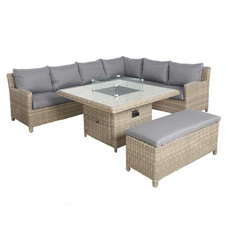 Wentworth Garden Deluxe Modular Corner Dining Set | 8 Seater | Synthetic Rattan