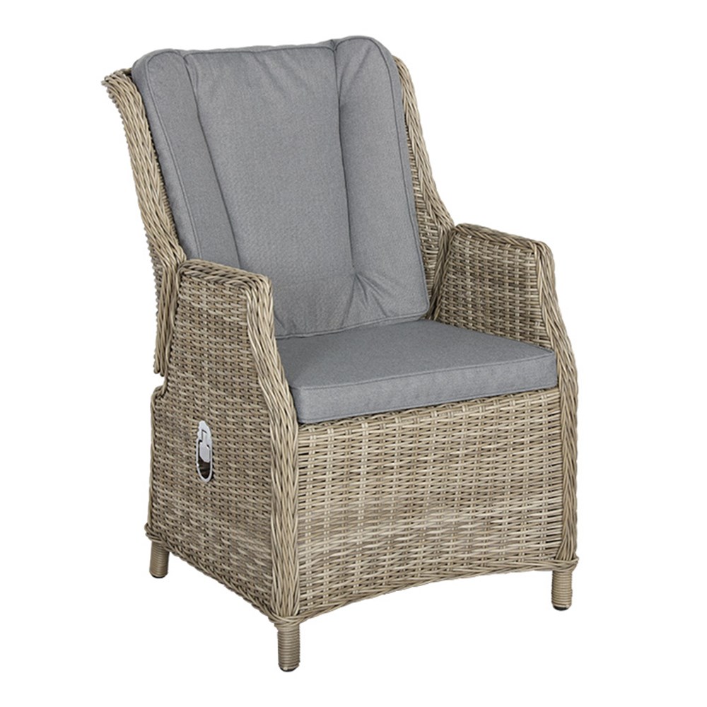 Wentworth Garden Deluxe Gas Reclining Chair Set | 4 Seater | Synthetic Rattan