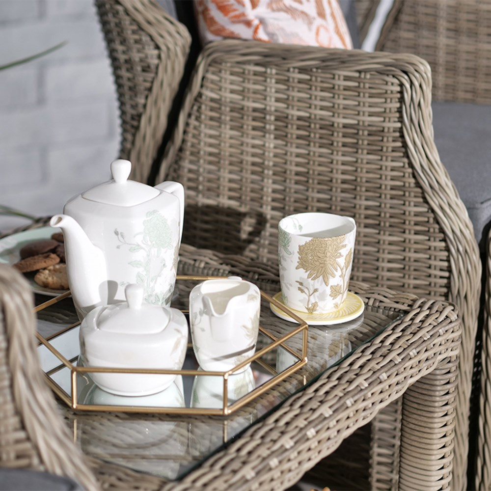 Wentworth Garden Deluxe Gas Reclining Chair Set | 4 Seater | Synthetic Rattan