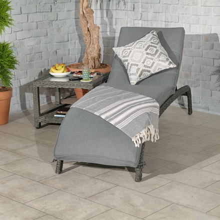 Paris Garden Adjustable Sunlounger | Synthetic Rattan