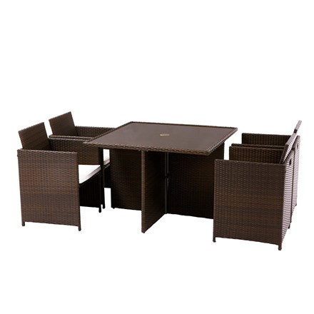 Nevada Garden Brown Cube Set | 4 Seater | Synthetic Rattan