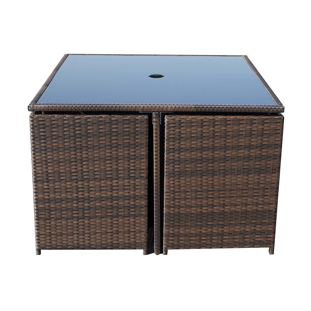Nevada Garden Brown Cube Set | 4 Seater | Synthetic Rattan