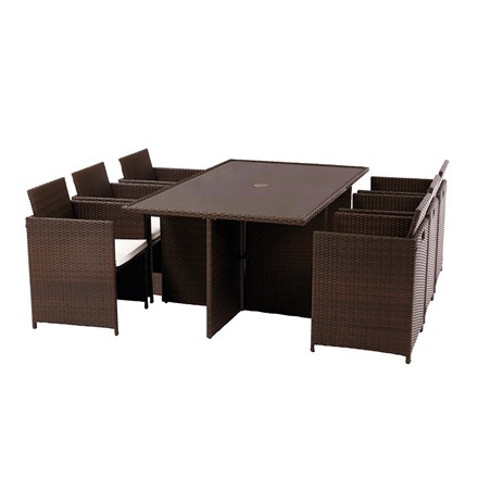 Nevada Garden Brown Cube Set | 6 Seater | Synthetic Rattan