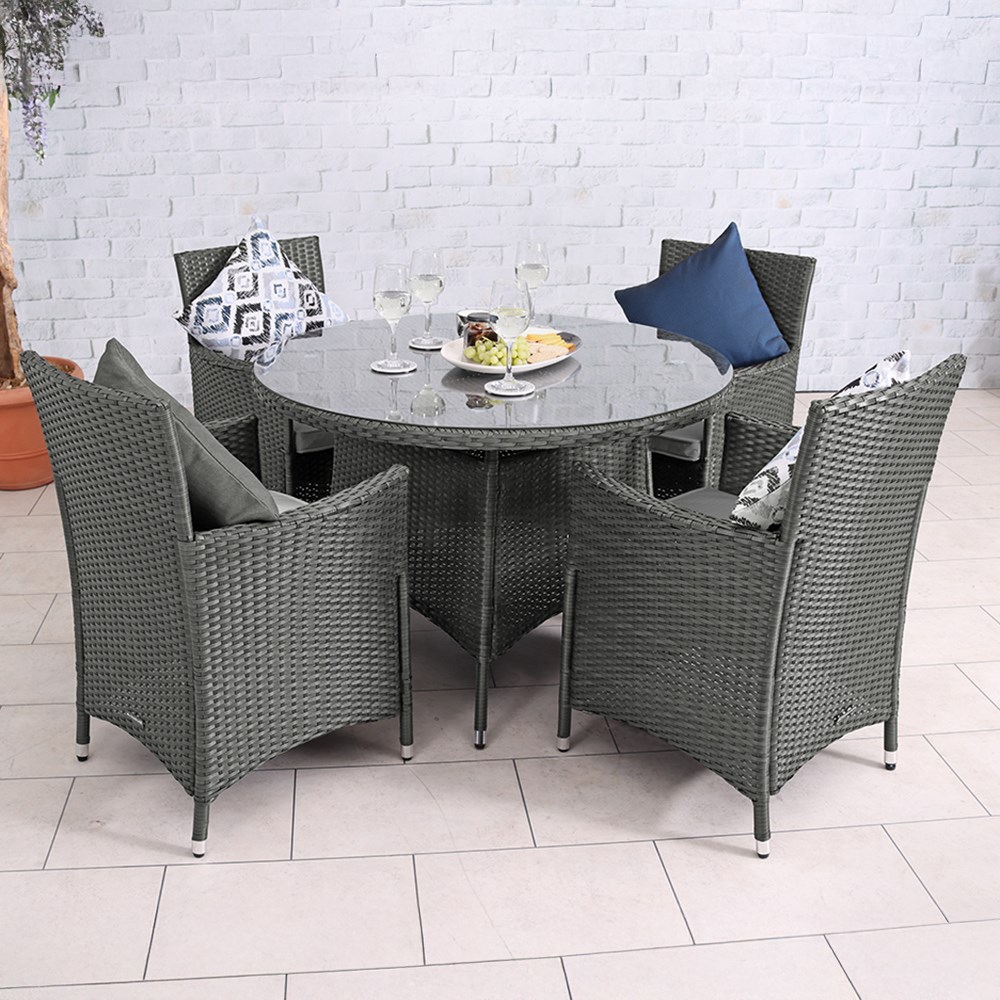 Nevada Grey Round Dining Set