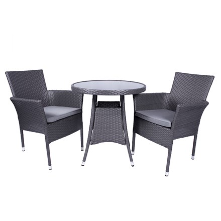 Malaga Garden Stacking Bistro Set | 2 Seater | Synthetic Rattan