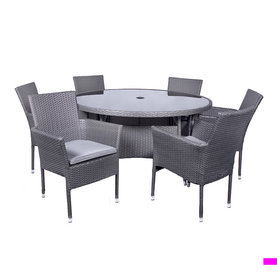 Malaga Garden Stacking Dining Set | 6 Seater | Synthetic Rattan