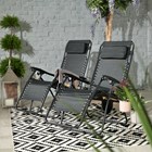 Black Zero Gravity Garden Relaxer | 2 Pieces | Textylene & Steel