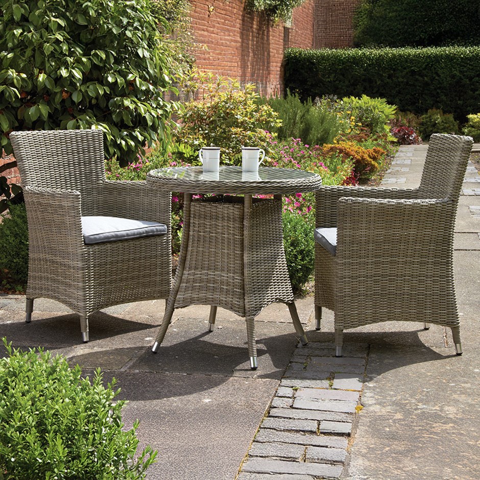 Wentworth Garden Round Carver Bistro Set | 2 Seater | Synthetic Rattan