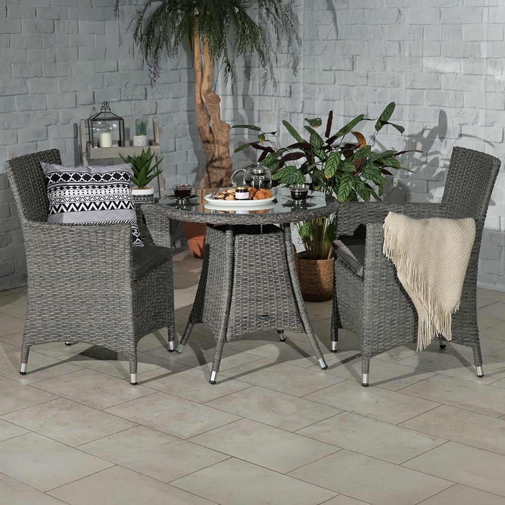 Paris Garden Carver Bistro Set | 2 Seater | Synthetic Rattan