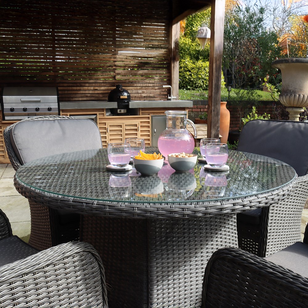 Paris Garden Round Table & Chairs | 4 Seater | Synthetic Rattan