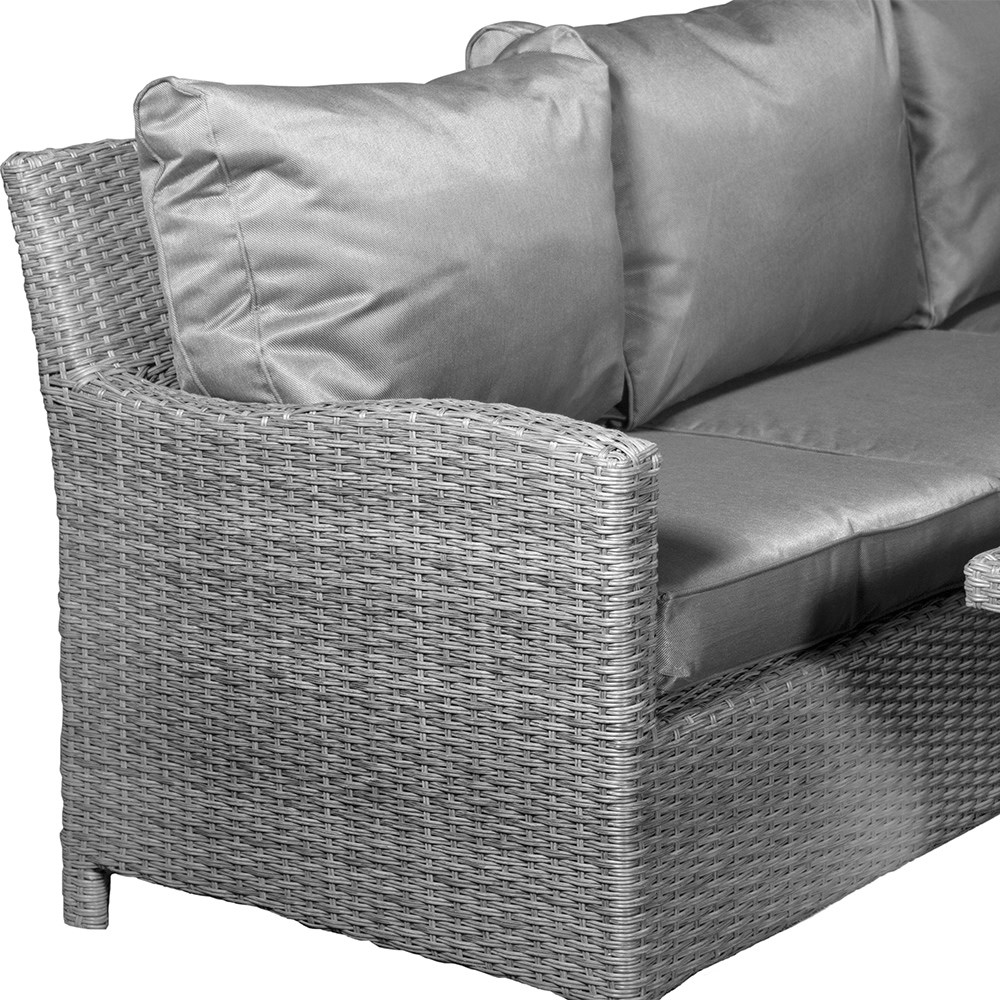 Paris Garden Deluxe Modular Corner Dining Set | 7 Seater | Synthetic Rattan
