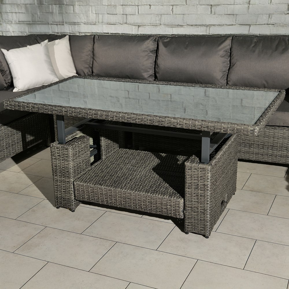 Paris Garden Deluxe Modular Corner Dining Set | 7 Seater | Synthetic Rattan
