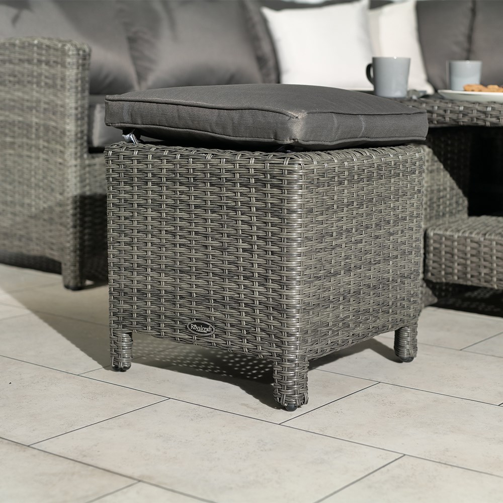Paris Garden Deluxe Modular Corner Dining Set | 7 Seater | Synthetic Rattan