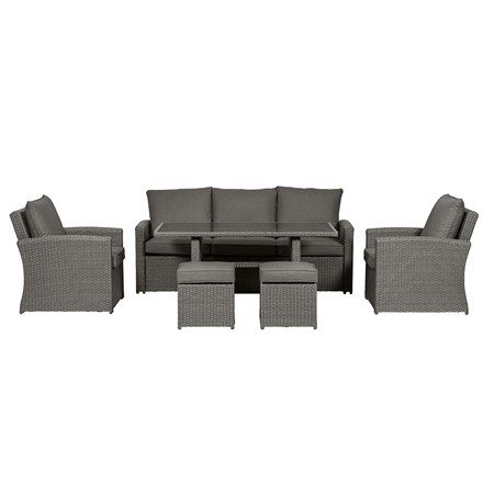 Paris Deluxe Sofa Dining Set | 7 Seater |  Synthetic Rattan