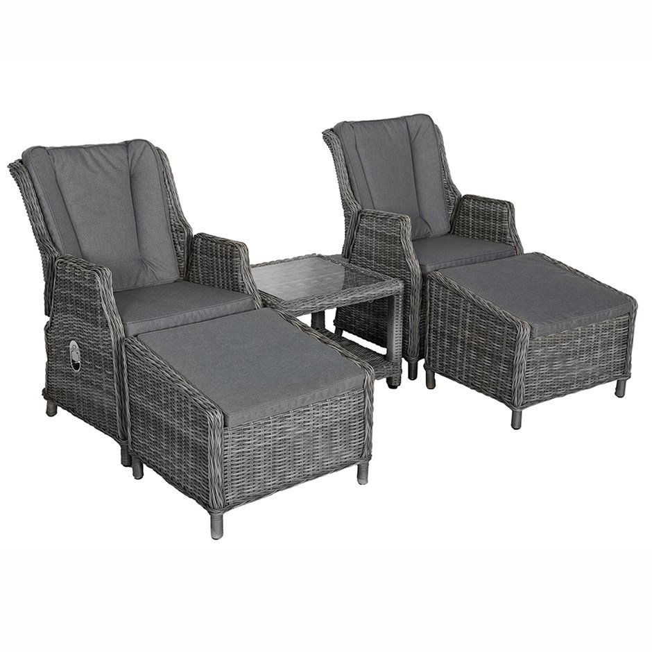 Paris Garden High Back Recliner Comfort Set |  2 Seater | Synthetic Rattan