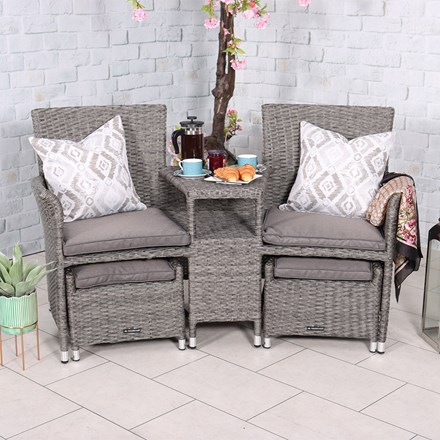Paris Garden Fixed Companion Set | 2 Seater | Synthetic Rattan
