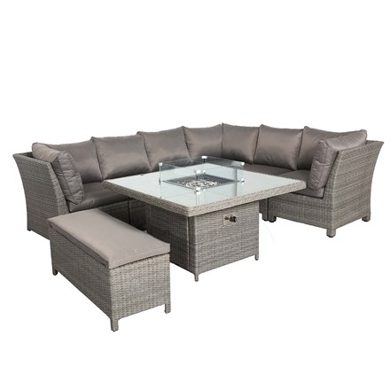 Paris Garden Modular Corner Dining Set | 7 Seater | Synthetic Rattan