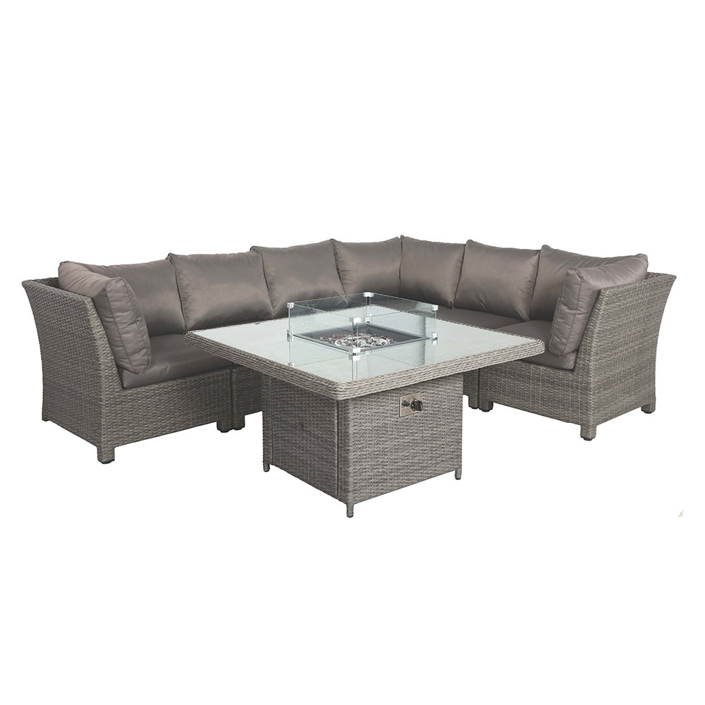 Paris Garden Modular Corner Dining Set | 7 Seater | Synthetic Rattan