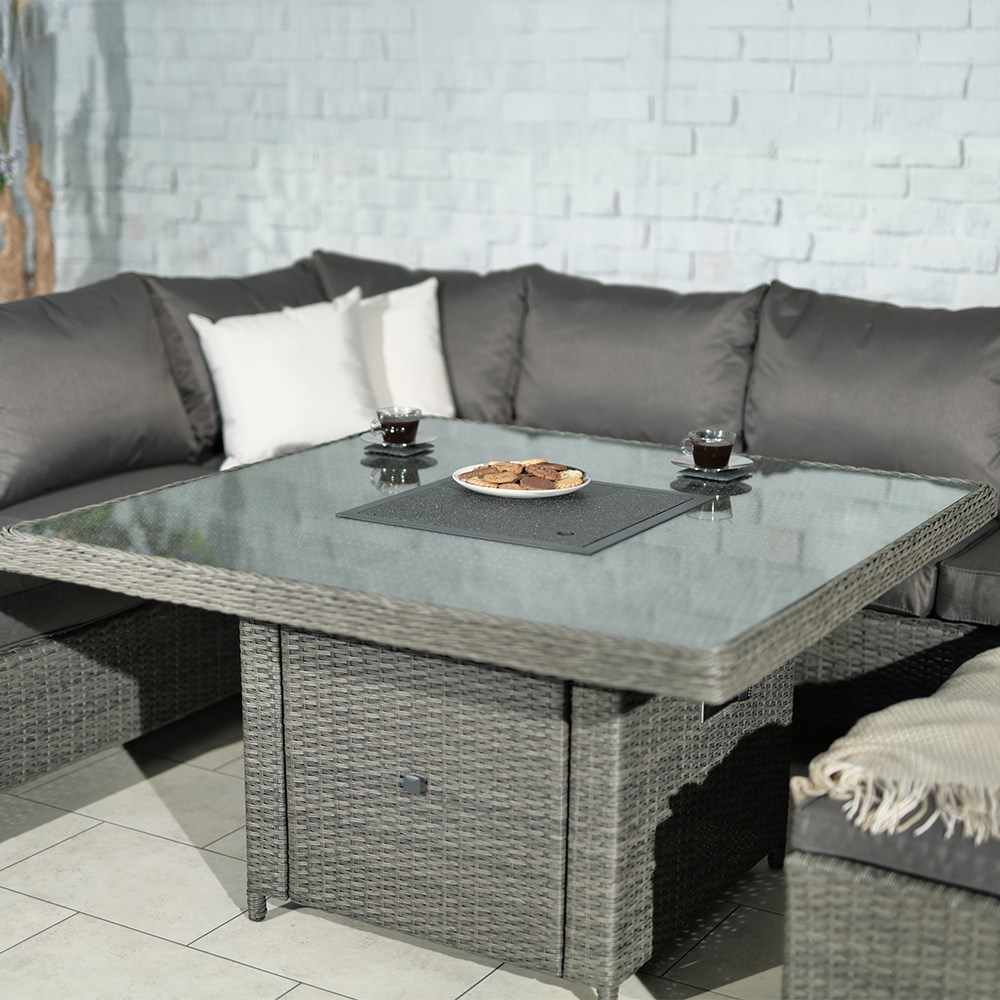 Paris Garden Modular Corner Dining Set | 7 Seater | Synthetic Rattan