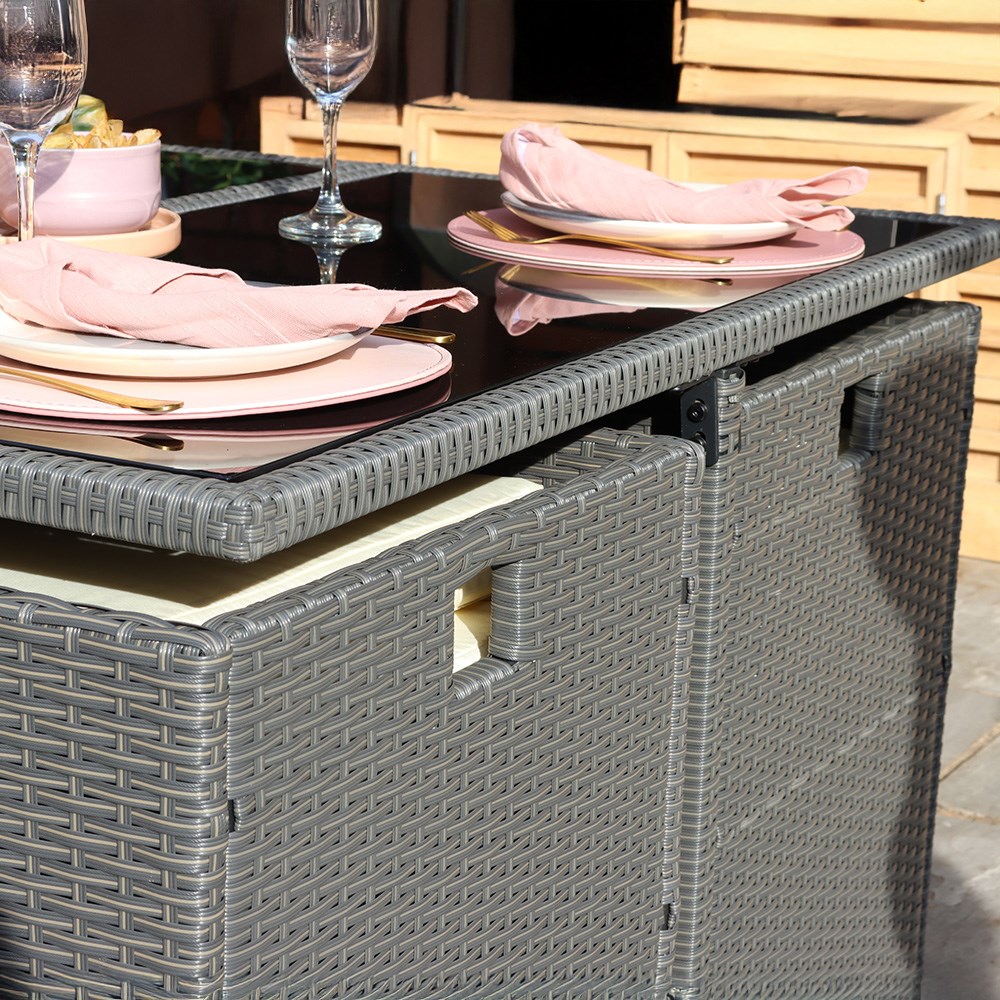 Cannes Grey Garden Cube Set | 8 Seater | Synthetic Rattan