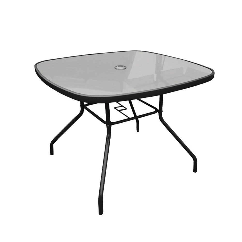 Amalfi Garden Ivory Padded Dining Set With Parasol | 4 Seater | Steel